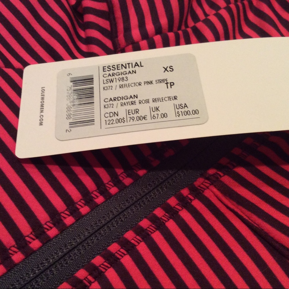 Lole Essential Cardigan in Pink Reflective Stripe - Picture 5 of 6